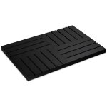 Tapis de bain en bambou, 61x40 cm, caillebotis pour sauna, baignoire, piscine, antidrapant, noir - relaxdays ...