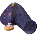 Tente pour enfants, d�cor�e de plan�tes, avec tunnel, hlp : 90x170x100 cm, int�rieur et ext�rieur, multicolore ...