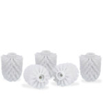 Tte de rechange pour brosse wc lot de 5 orifice intrieur 9, 5 mm diamtre 8 cm, blanc - relaxdays