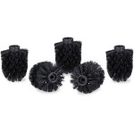Tte de rechange pour brosse wc lot de 5 orifice intrieur 9, 5 mm diamtre 8 cm, noir - relaxdays