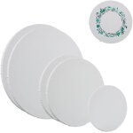 Toiles  peindre rondes, lot de 6, toiles de peinture, 3 tailles, pour aquarelle et acrylique, blanches ...