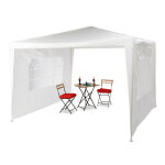 Tonnelle pavillon chapiteau pergola festival 3x3 m , 2 côtés fenêtres métal pe tente de jardin, blanc ... Tonnelle pavillon chapiteau pergola festival 3x3 m , 2 côtés fenêtres métal pe tente de jardin, blanc ...