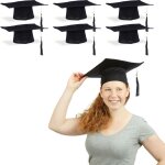Toque tudiant, lot 6, universit diplme chapeau remise de diplomes fin tude, noir