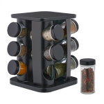Relaxdays tourniquet à épices avec 12 pots en verre, chacun étant doté d'un embout tamiseur, remplir, ... Relaxdays tourniquet à épices avec 12 pots en verre, chacun étant doté d'un embout tamiseur, remplir, ...