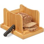 Trancheur  pain rglable, planche  dcouper, pour pain, toast, gteau, bambou, ramasse - miettes, nature ...