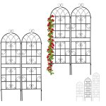 Treillis de jardin en lot de 4, métal, à planter, tuteur pour plantes grimpantes, 180 x 52 x 1, 5 cm, ... Treillis de jardin en lot de 4, métal, à planter, tuteur pour plantes grimpantes, 180 x 52 x 1, 5 cm, ...