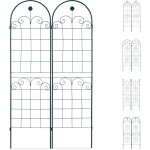 Treillis jardin fer set de 2 cl�ture plante grimpante grille fleurs arceau rosier 180 x 50 cm b, vert ...