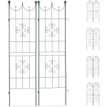 Treillis jardin fer set de 2 cl�ture plante grimpante grille fleurs arceau rosier 180 x 50 cm c, vert ...