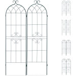 Treillis jardin fer set de 2 cl�ture plante grimpante grille fleurs arceau rosier 180 x 50 cm e, vert ...