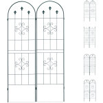 Treillis jardin fer set de 2 cl�ture plante grimpante grille fleurs arceau rosier 180 x 50 cm d, vert ...