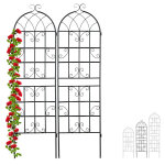 Treillis de jardin, métal, lot de 2, à planter, tuteur pour plantes grimpantes, 180 x 50 cm, noir - relaxdays ... Treillis de jardin, métal, lot de 2, à planter, tuteur pour plantes grimpantes, 180 x 50 cm, noir - relaxdays ...