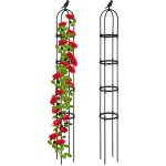 Relaxdays trellis obélisque, lot de 2, 188x24 cm de hauteur, plantes grimpantes, en métal, stable, tour ... Relaxdays trellis obélisque, lot de 2, 188x24 cm de hauteur, plantes grimpantes, en métal, stable, tour ...