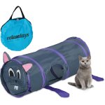 Relaxdays tunnel pour chat, en forme de souris, lxd : env. 63 x 26 cm, labyrinthe pour petits animaux, ...