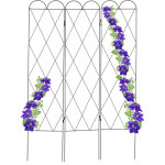 Relaxdays - tuteur plantes grimpantes, en mtal, 3 pices,  planter, hauteur de 162, 5 cm, jardin, rouge ...