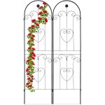 Relaxdays - tuteur  tomates, en lot de 2, pour plantes grimpantes,  poser, fer, charnires, h x l : ...