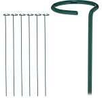 Tuteur � tomates lot de 6, support avec anneau pour fleurs, r�sistant aux intemp�ries, m�tal, 80cm, vert ...