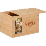 Urne pour chien et chat, en bambou, avec emplacement photo, h x l x p : 14, 5 x 19, 5 x 14, 5 cm, nature ... Urne pour chien et chat, en bambou, avec emplacement photo, h x l x p : 14, 5 x 19, 5 x 14, 5 cm, nature ...