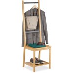 Relaxdays valet de chambre, chaise en bambou, pour la salle de bain ou la chambre, hxlxp : 133x40x42 ...