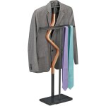 Valet de chambre, mdf et acier, porte - vtements, hxlxp : 107x47, 5x20 cm, chemises, costume, anthracite ...