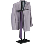 Valet de chambre, mdf et acier, porte - vtements, hxlxp : 107x47, 5x20 cm, chemises, pantalons, noir ...