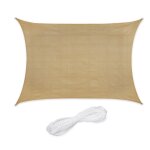 Voile d'ombrage rectangulaire, 2 x 4 m, toile ombrage, tissu pe - hd, avec tendeurs, beige - relaxdays ... Voile d'ombrage rectangulaire, 2 x 4 m, toile ombrage, tissu pe - hd, avec tendeurs, beige - relaxdays ...