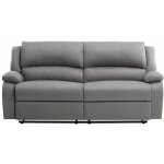 Relaxxo - canapé relax manuel 3 places avec 2 assises xxl leo en microfibre - gris Relaxxo - canapé relax manuel 3 places avec 2 assises xxl leo en microfibre - gris