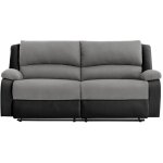 Loungitude - canap de relaxation manuel 2 places xl gris et pu noir - valia