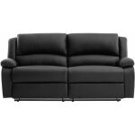Loungitude - relaxxo - canap� relax manuel 3 places avec 2 assises xxl leo en simili - noir