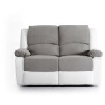 Usinestreet - relaxxo - canapé relaxation 2 places microfibre et simili leo - blanc et gris Usinestreet - relaxxo - canapé relaxation 2 places microfibre et simili leo - blanc et gris