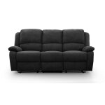 Relaxxo - canap relaxation 3 places microfibre leo - noir