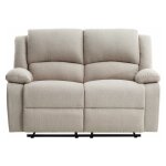 Relaxxo - canap� relaxation manuel 2 places leo en tissu - beige