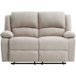 Relaxxo - canap relaxation manuel 2 places leo en tissu - beige