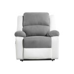 Relaxxo - fauteuil de relaxation releveur lectrique 1 place microfibre / simili leo - blanc et gris