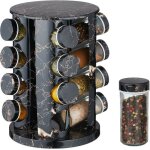 Relqxdays tourniquet  pices, rotatif, 16 pots rutilisables, chacun avec embout tamiseur, effet marbre, ...