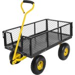 Remorque de transport 4 roues chariot avec panier métallique charge max 900lb - rosvola Remorque de transport 4 roues chariot avec panier métallique charge max 900lb - rosvola