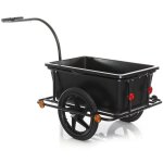 Wiltec - remorque pour vlo 80 kg max. , 1580 x 690 x 510 mm, bac 90 l, attelage rapide, cadre protge ...