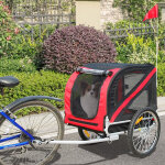 Remorque de v�lo pour animaux de compagnie remorque de v�lo pour chien pliable facile � assembler rouge ...