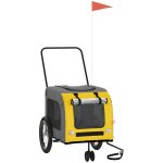 Remorque de v�lo pour animaux de compagnie jaune et gris vidaxl