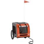 Remorque de v�lo pour animaux de compagnie orange et gris vidaxl