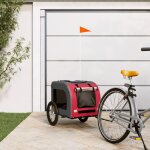 Remorque de v�lo pour animaux de compagnie rouge et gris vidaxl