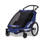 Remorque vlo en bleu fuxtec sport cruiser - charge max. 45kg, 2 ceintures 5 points, enfants poussette ...