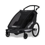 Remorque vlo en noir fuxtec sport cruiser - charge max. 45kg, 2 ceintures 5 points, enfants poussette ...