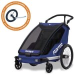 Remorque � v�lo sport cruiser fuxtec 2 - en - 1 et buggy pliable bleu pour 2 enfants - aluminium avec ...