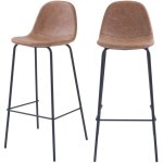 Rendez - vous déco - lot de 2 chaises de bar 75 cm en cuir synthétique taupe - henrik Rendez - vous déco - lot de 2 chaises de bar 75 cm en cuir synthétique taupe - henrik