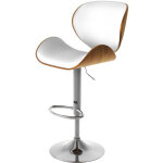 Rendez - vous déco - chaise de bar réglable 63 / 84 cm en cuir synthétique blanc - baudoin Rendez - vous déco - chaise de bar réglable 63 / 84 cm en cuir synthétique blanc - baudoin