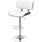 Rendez - vous dco - chaise de bar rglable en pu blanc 65 / 86 cm - melchior