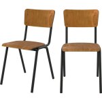 Rendez - vous dco - lot de 2 chaises colier empilables en bois fonc - clem