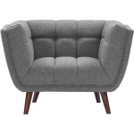 Rendez - vous d�co - fauteuil capitonn� en tissu gris - carmen