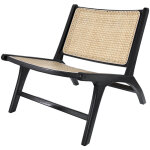 Rendez - vous d�co - fauteuil en teck noir et tressage cannage en rotin - kilka