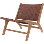 Rendez - vous déco - fauteuil en teck et cuir tressé marron - kuna Rendez - vous déco - fauteuil en teck et cuir tressé marron - kuna